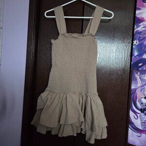 American Eagle ruched layered skirt dusty brown dress XS